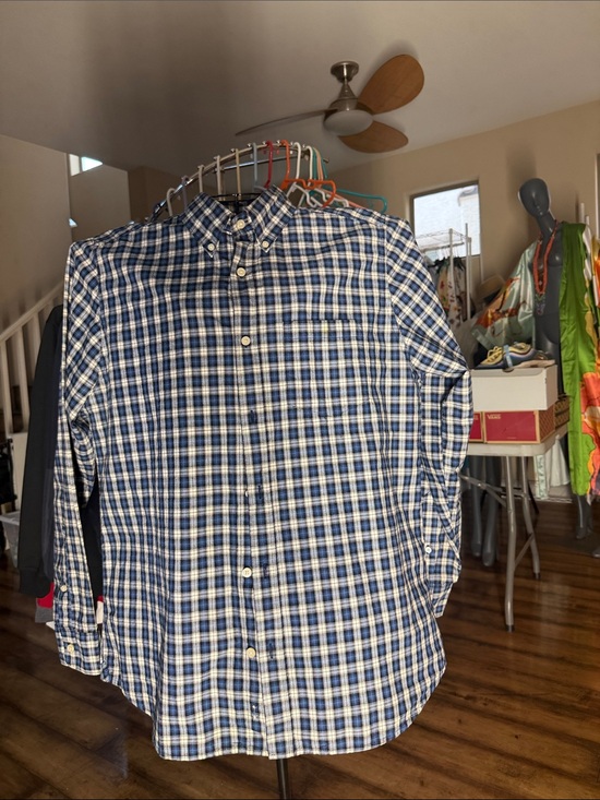 Old Navy Other - Old Navy Blue & White Plaid Button-Down Shirt